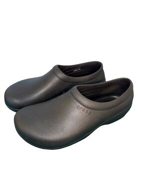 Crocs On The Clock Work Clogs Men's 13 Black Slip Resistant Work Shoes